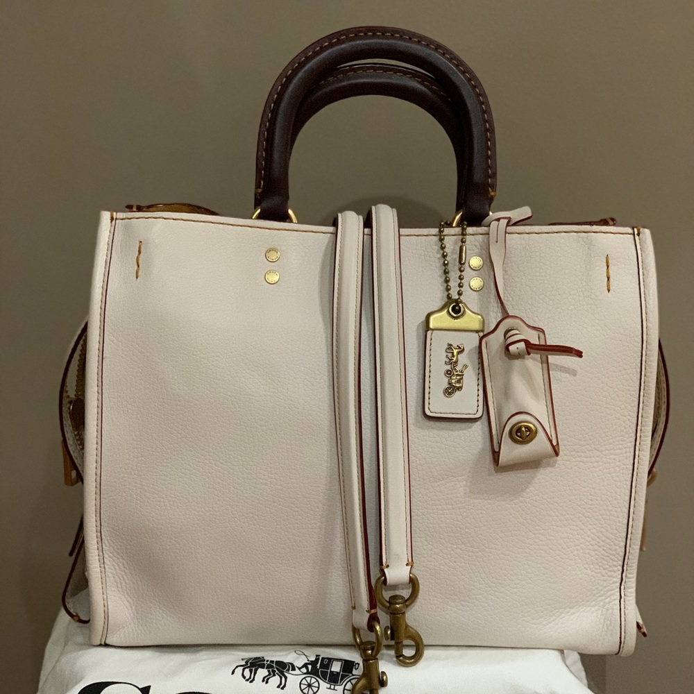 Coach rogue 30 chalk and Brown Leather Bag - excellent condition